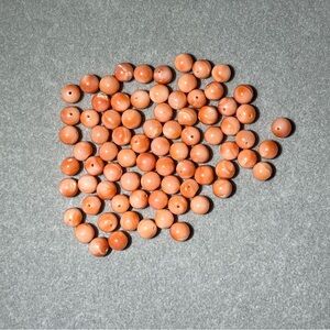 Vintage angel skin coral beads unused hand carved round 5mm total 15g & 79 beads